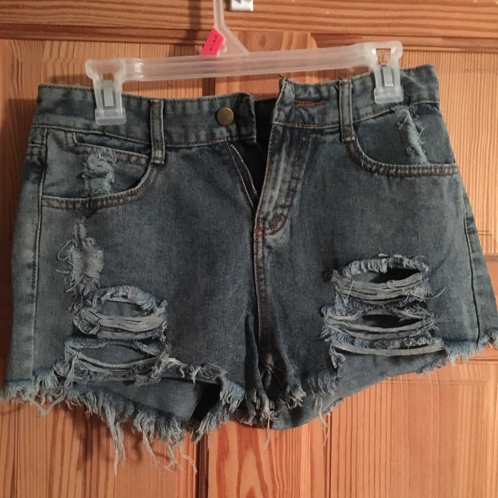 Distressed High Waisted Shorts